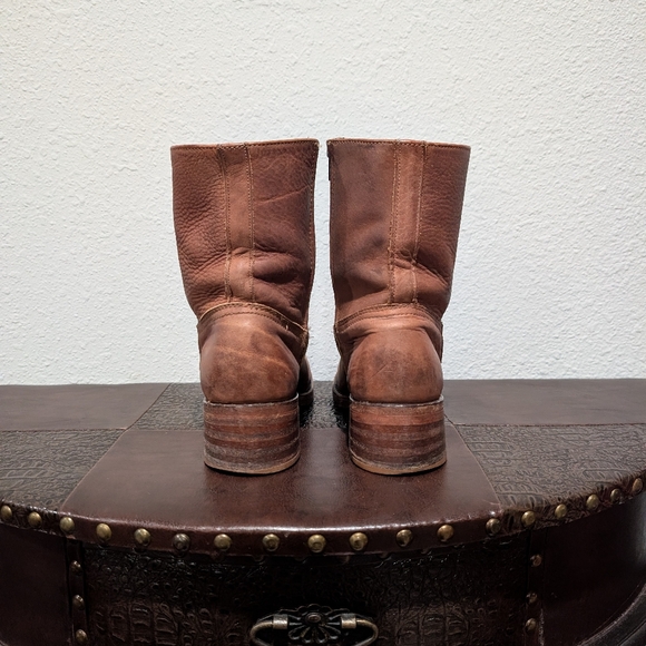 Frye Vintage Short Chestnut Brown Leather Campus Boot size 8 - Picture 9 of 12